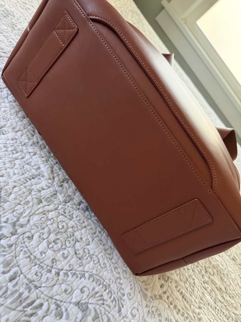 MONOS Brown Leather Tote - Structured Everyday/Travel Carry - Picture 7 of 16
